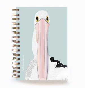 Pelican A6 Journals, Pelican A5 Journals,  Australian made stationery, Australian animals, recycled,  sustainable paper, gift, A6, A5, journal, Pelican