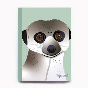 Meerkat A5 Journals, recycled,  sustainable paper, Perfect Bound, A5 Lined Journal  Australian made stationery, World animals, recycled,  sustainable paper, gift, A5,  journal, meerkat, 